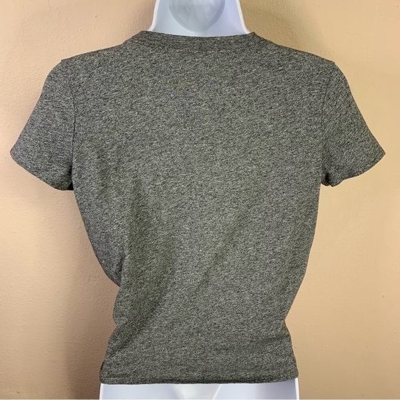 XS Madewell Grey Heather Short Sleeve Cropped T Shirt Extra Small 0 2 Stretch - Picture 4 of 8